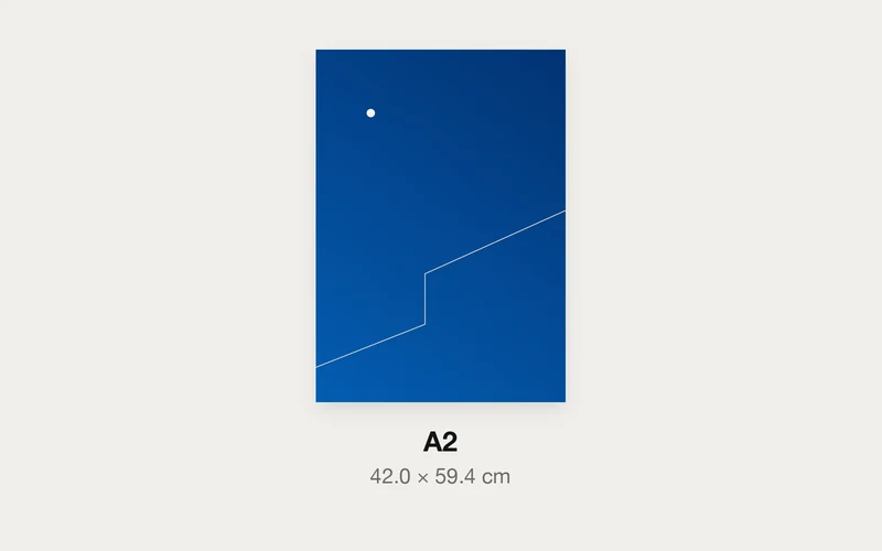 白い月のA3とA2の大きさの比較