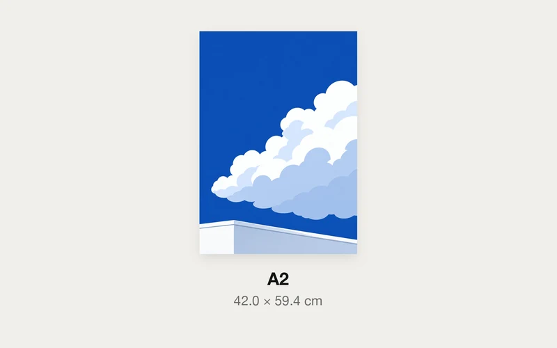 雲と屋根のA3とA2の大きさの比較